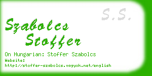 szabolcs stoffer business card